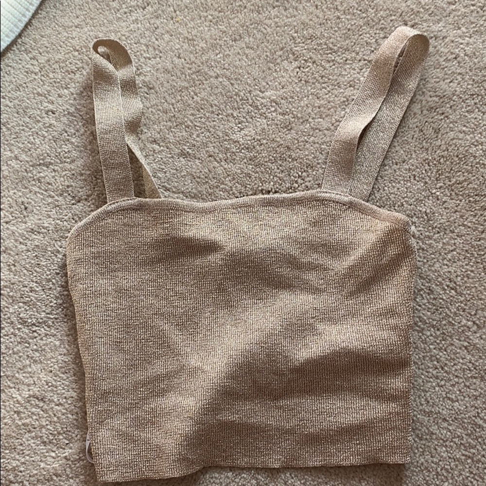 Lulus CA Gold Shiny Tank